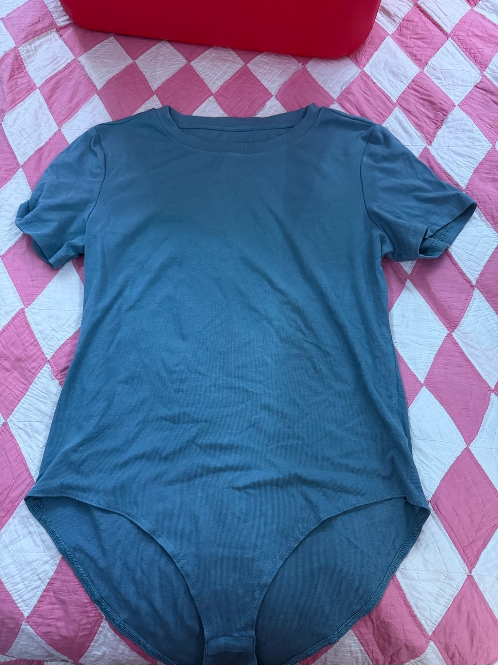 Everyday Crewneck Scoop-Hem bodysuit in Slate Blue